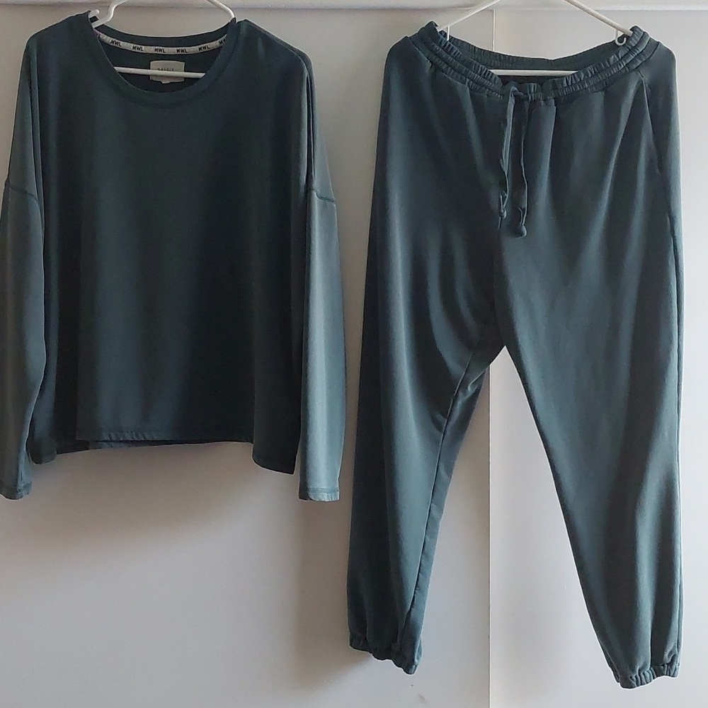 Madewell Superbrushed Easygoing Sweatshirt & Joggers Set L/XL Loungewear